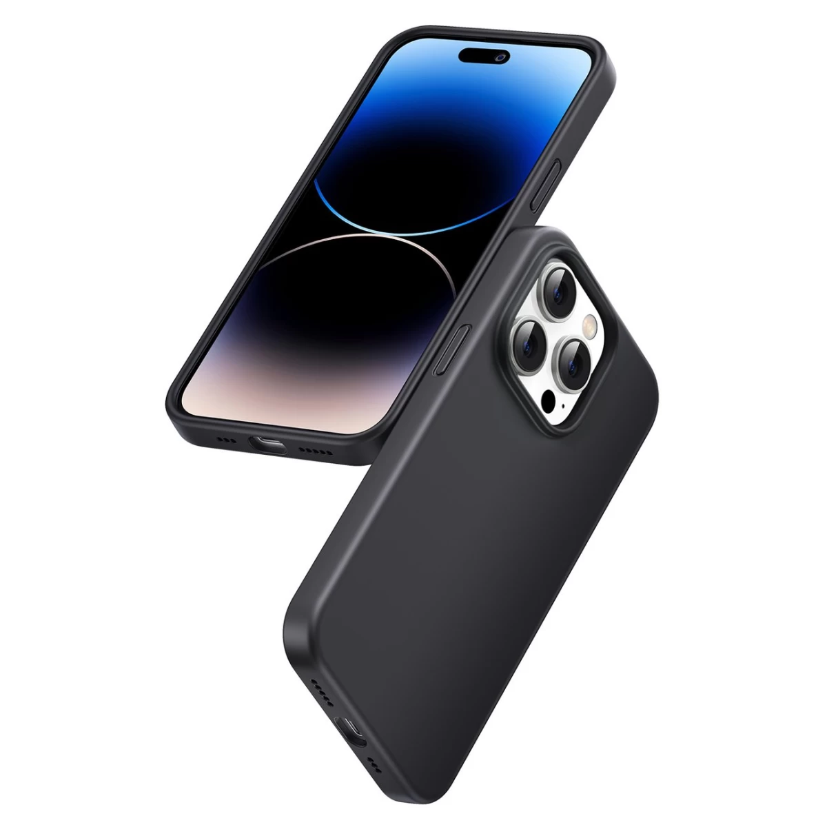 Lankstus Silikoninis Telefono Dėklas Iphone 14 Pro Protective Case Juodas