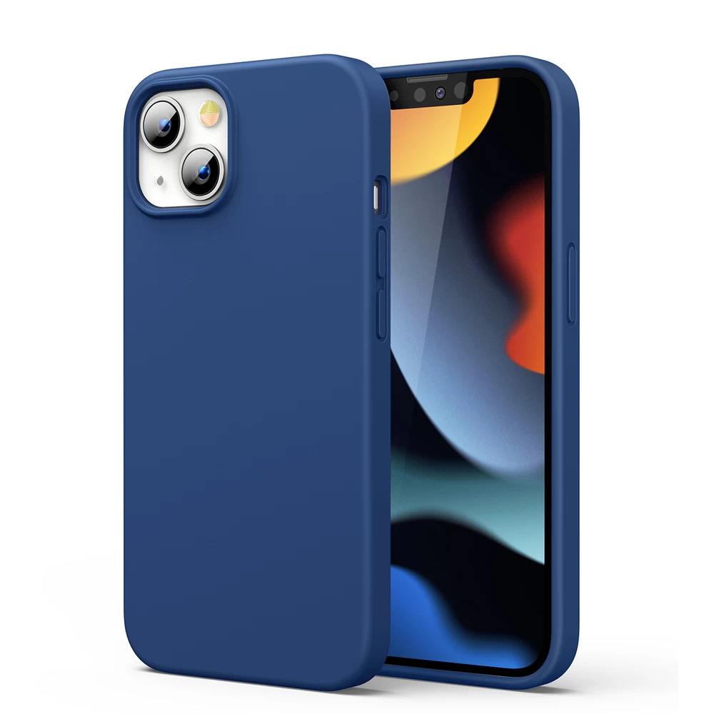 Lankstus Silikono Gumos Dėklas Iphone 13 Mėlynas