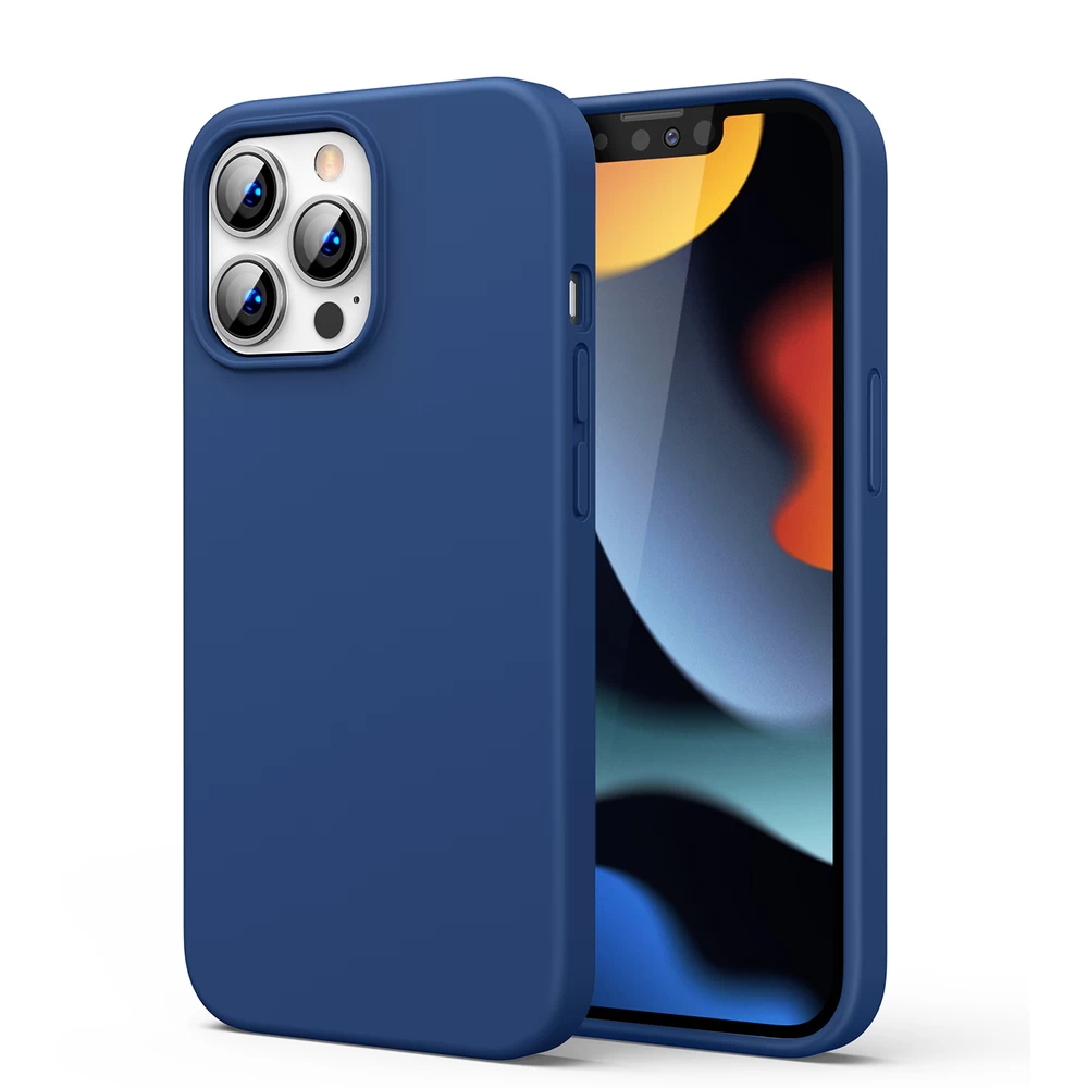 Lankstus Silikono Gumos Dėklas iphone 13 Pro Max Mėlynas