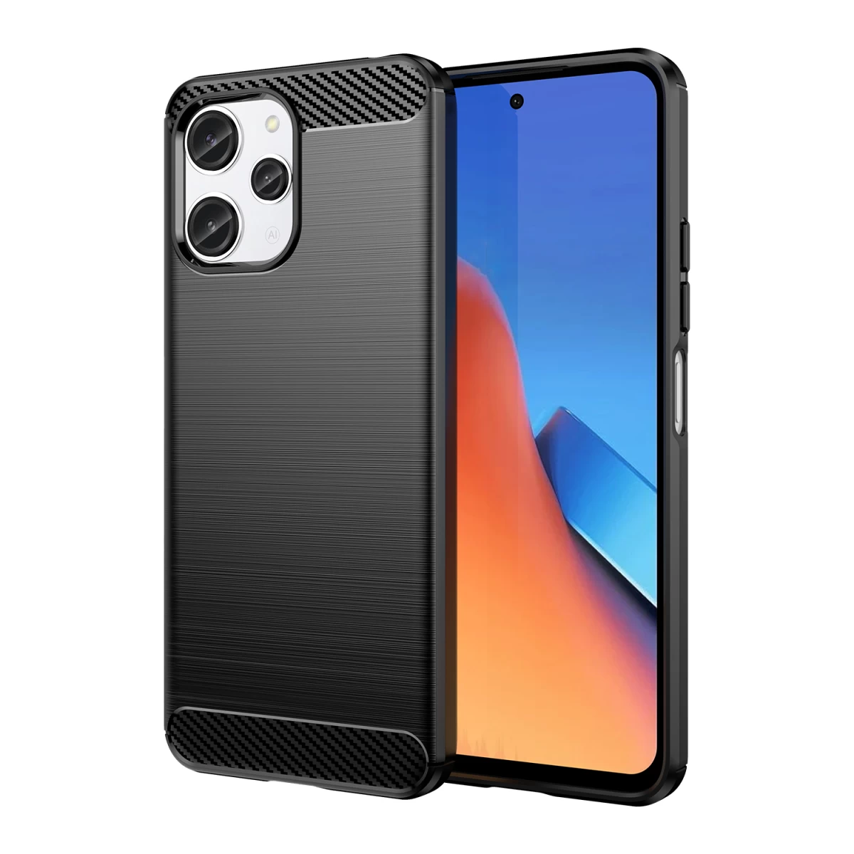 Lankstus xiaomi Redmi 12 Carbon Korpuso Dangtelis Su Anglies Raštu, Skirtas xiaomi Redmi 12 Carbon Case, Juodas Lankstus xiaomi Redmi 12 Carbon Korpuso Dangtelis Su Anglies Raštu, Skirtas xiaomi Redmi 12 Carbon Case, Juodas