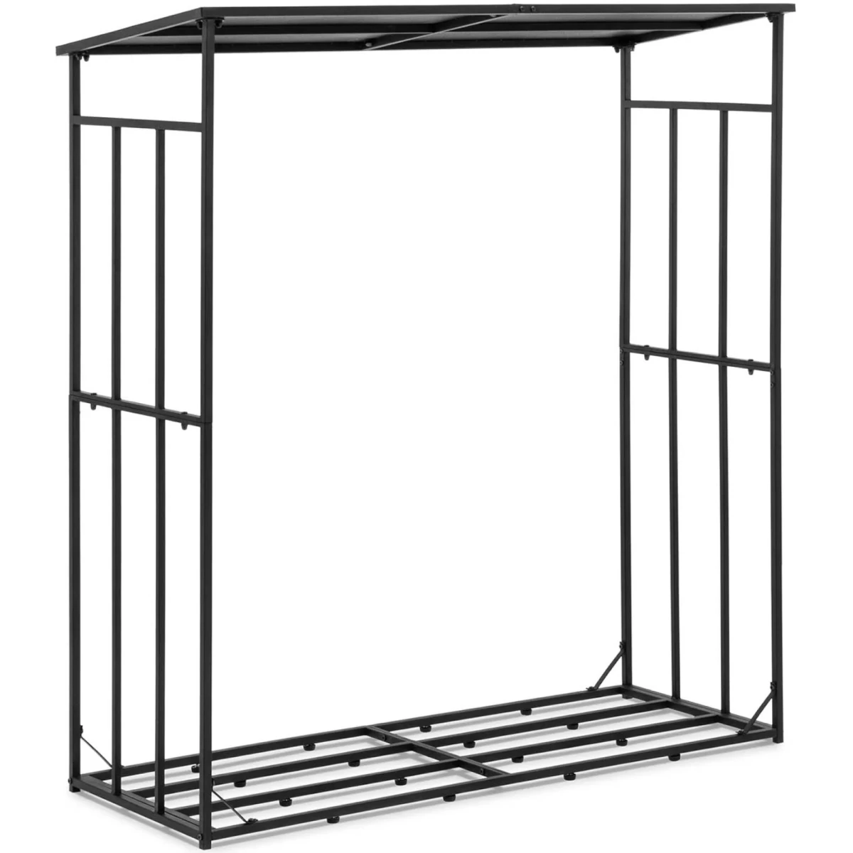 Lauko Metalinė Malkų Lentyna Su Stogu Iki 300 Kg 161 X 65 X 177 Cm