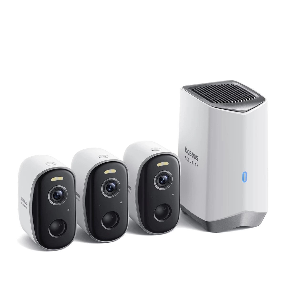 Lauko Stebėjimo Rinkinys 3 Kamerų Bazinė Stotis 2k 16gb 7800mah - Balta