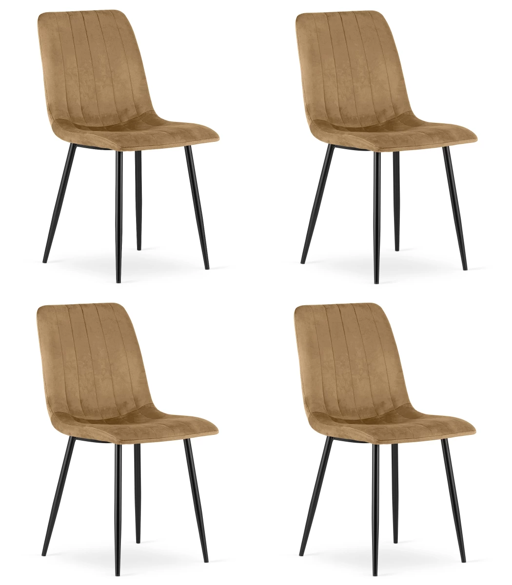 lava Kėdė - Rudas Aksomas / Juodos Kojos X 4