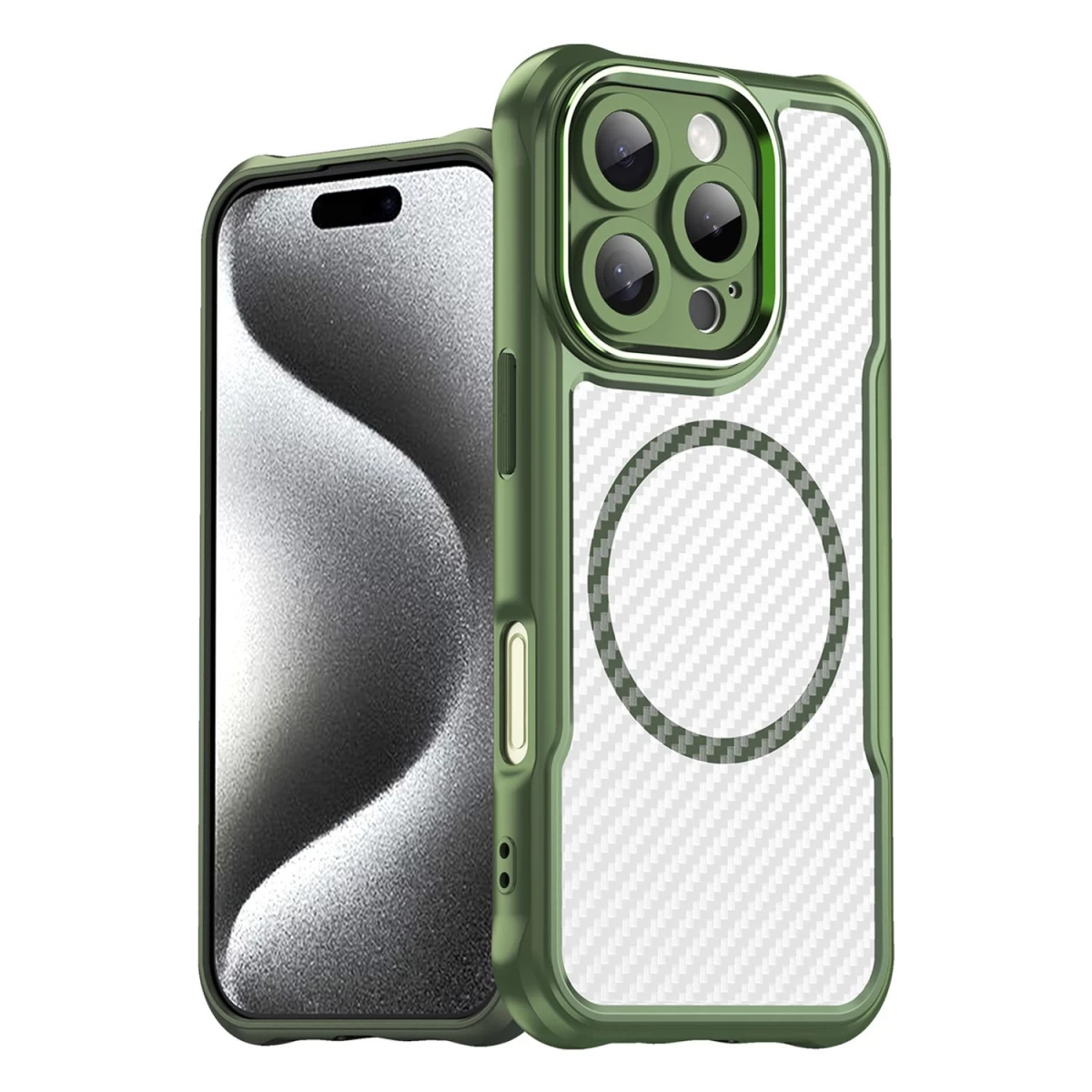 leading Series Magsafe Silikoninis Dėklas iphone 16 Pro Max - žalias