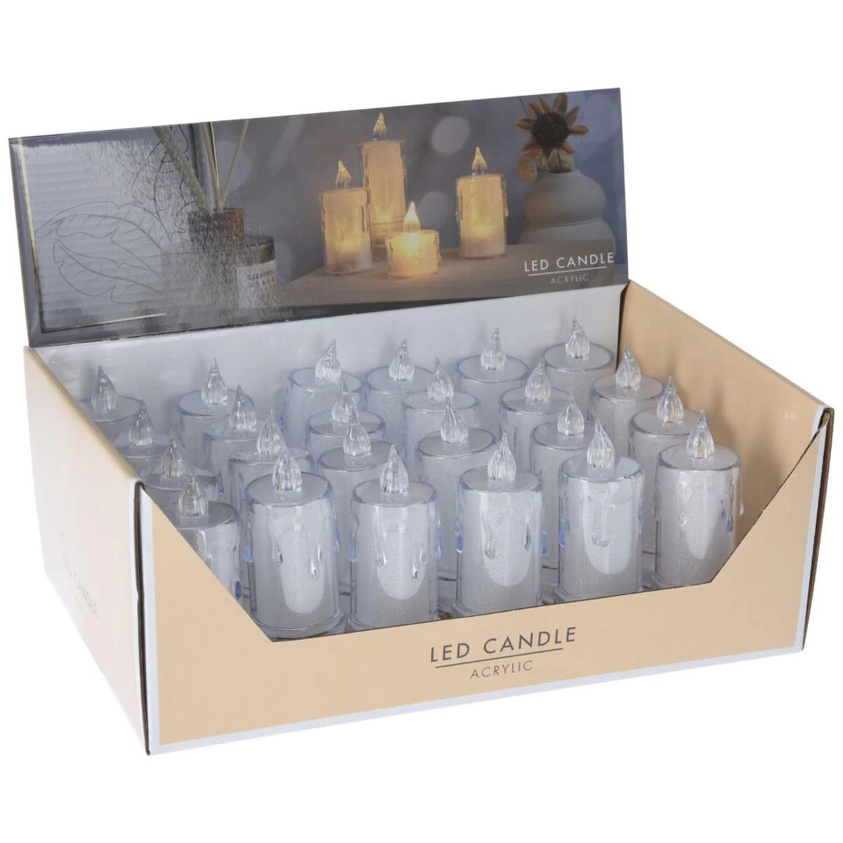 Led Dekoratyvinė žvakė 5x11cm Dekoruota