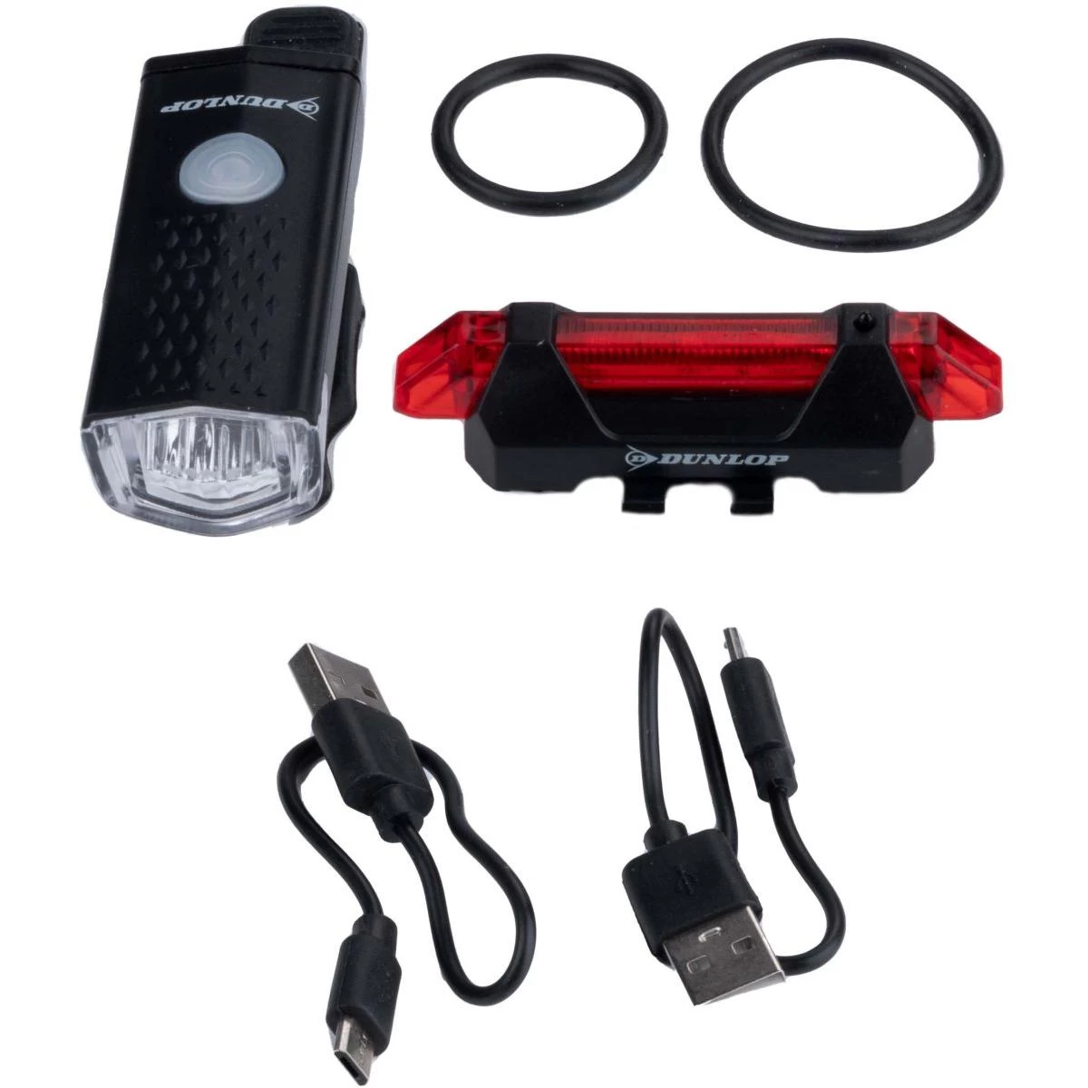 Led Dviračių žibintų Komplektas Priekyje Ir Gale Dunlop įkrovimo Usb