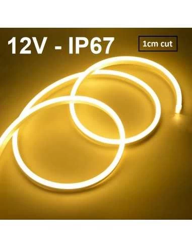 LED juosta NEON FLEX 12V - 10W - 3000K - IP67 - 5 metrai - 1cm cut