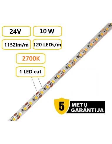 LED juosta Premium 24V - 10W - 2700K - kerpama kas 1 cm