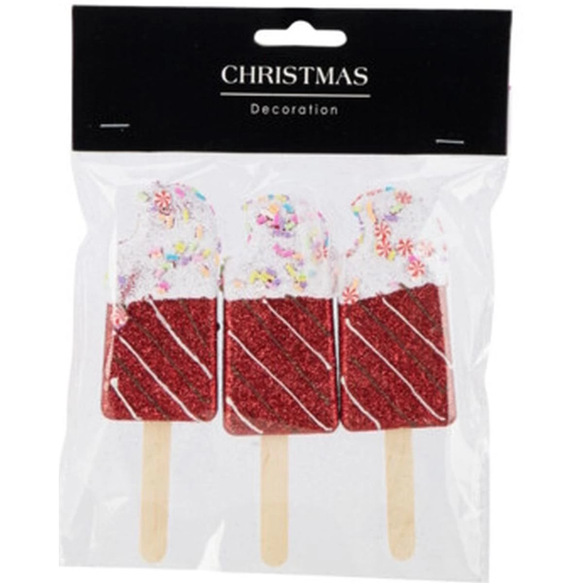 Ledų Pakabinama Dekoracija 3 Vnt. Raudona