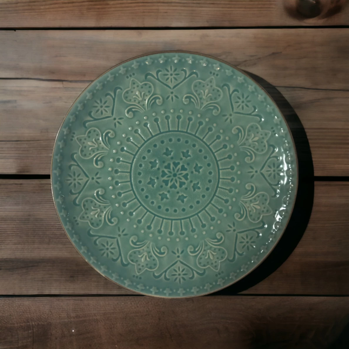 Lėkštė SALSA | žalia | blizgi | keramika | Ø21CM (69987)
