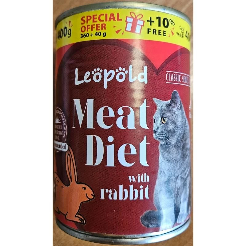 LEOPOLD konservas katėms su triušiena 360g+40g 8vnt, UA90467