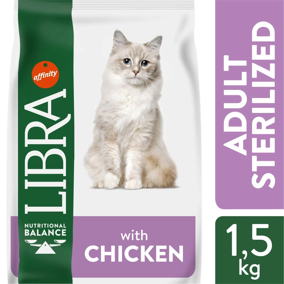 LIBRA CAT STERILIZED pašaras katėms su vištiena 1.5kg (12), 924449