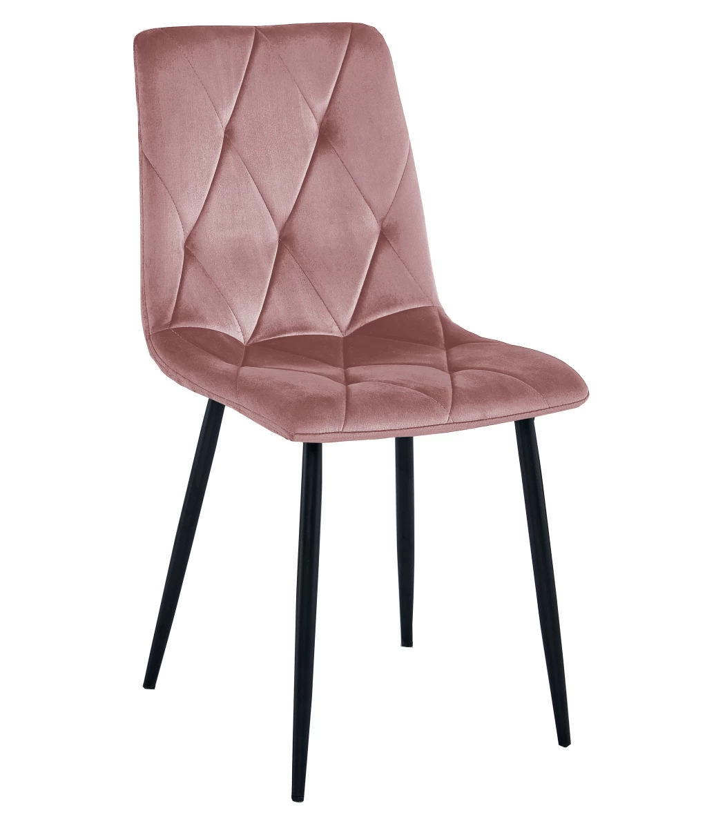 libra Kėdė - Rausvas Aksomas / Juodos Kojos X 3