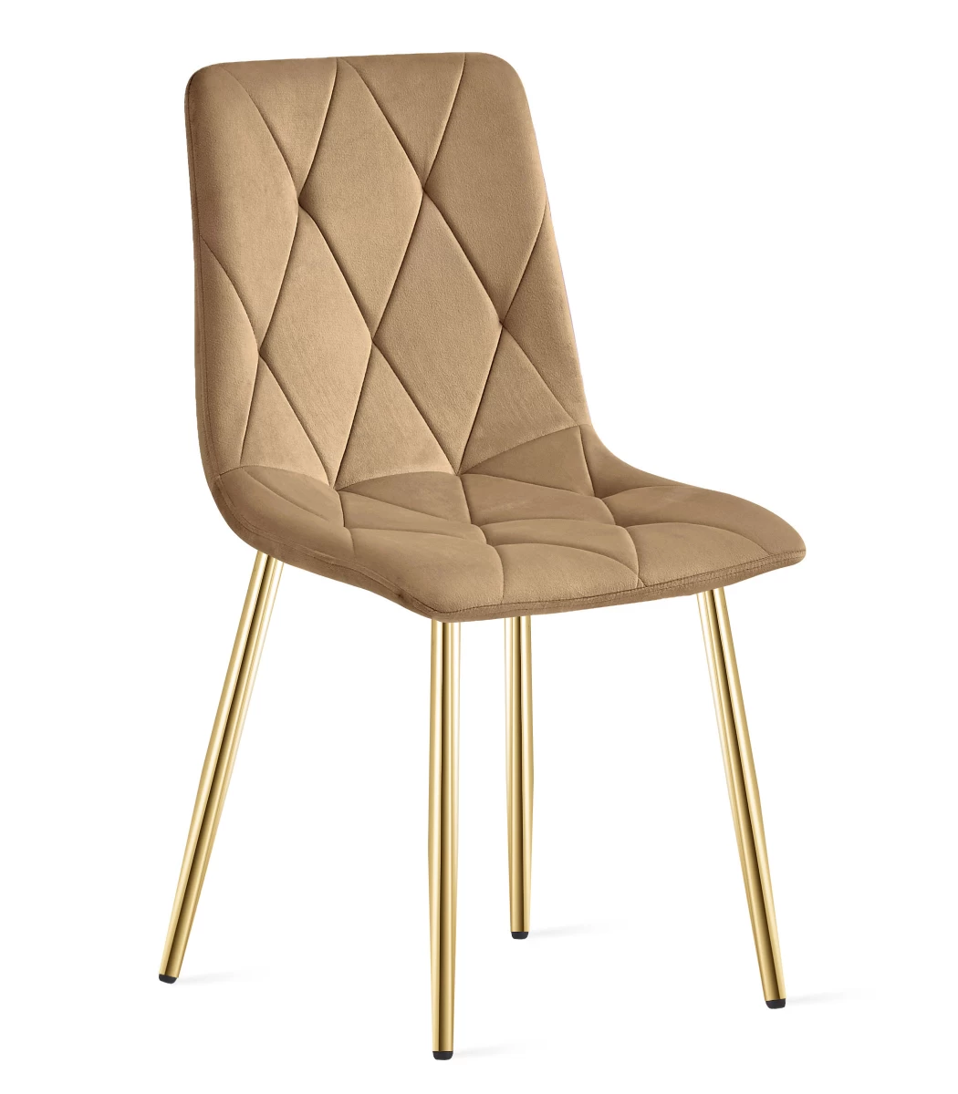 libra Kėdė - Rudas Aksomas / Aukso Spalvos Kojos X 1