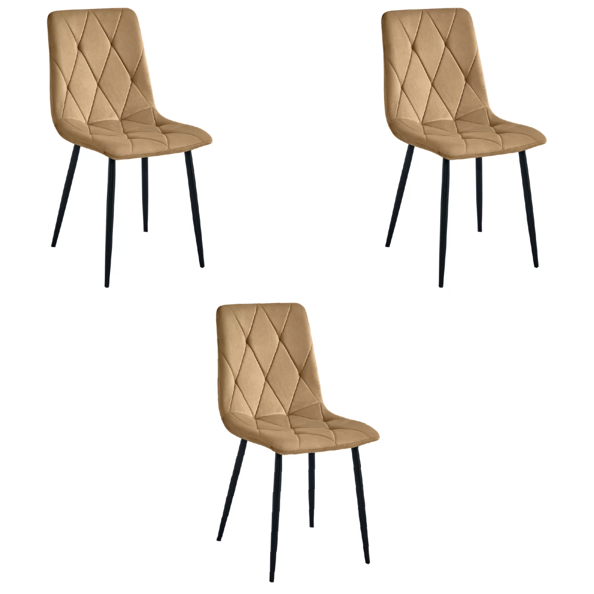 Libra Kėdė - Rudas Aksomas / Juodos Kojos X 3