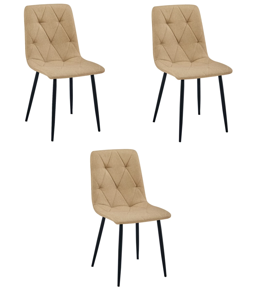 libra Kėdė - Rudas Audinys / Juodos Kojos X 3