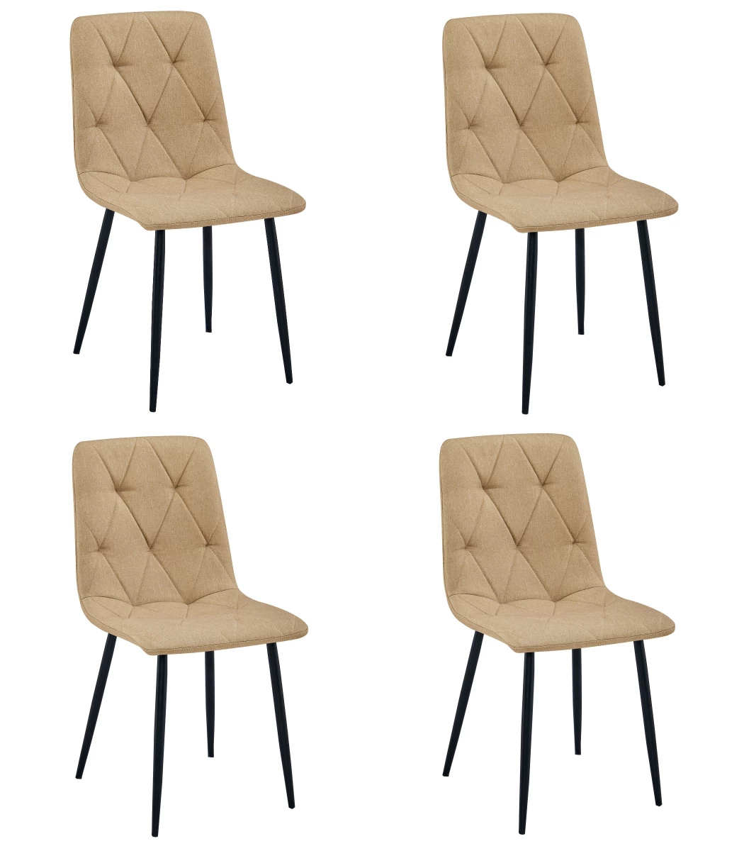 libra Kėdė - Rudas Audinys / Juodos Kojos X 4