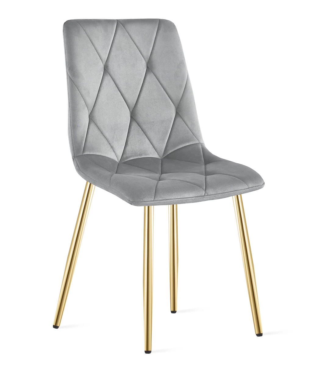Libra Kėdė - šviesiai Pilkas Aksomas / Aukso Spalvos Kojos X 1
