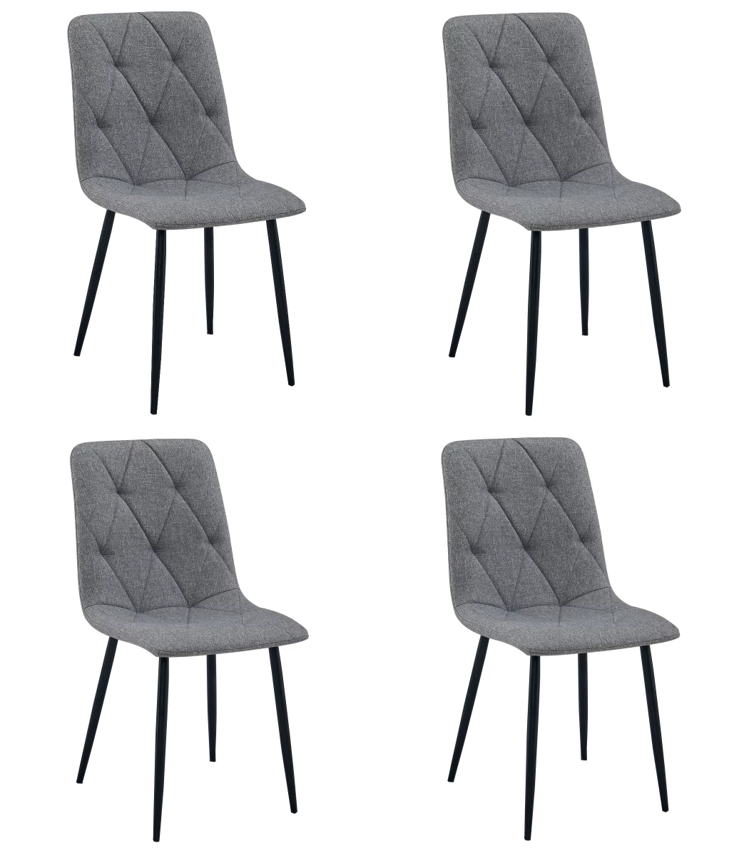 libra Kėdė - Tamsiai Pilkas Audinys / Juodos Kojos X 4