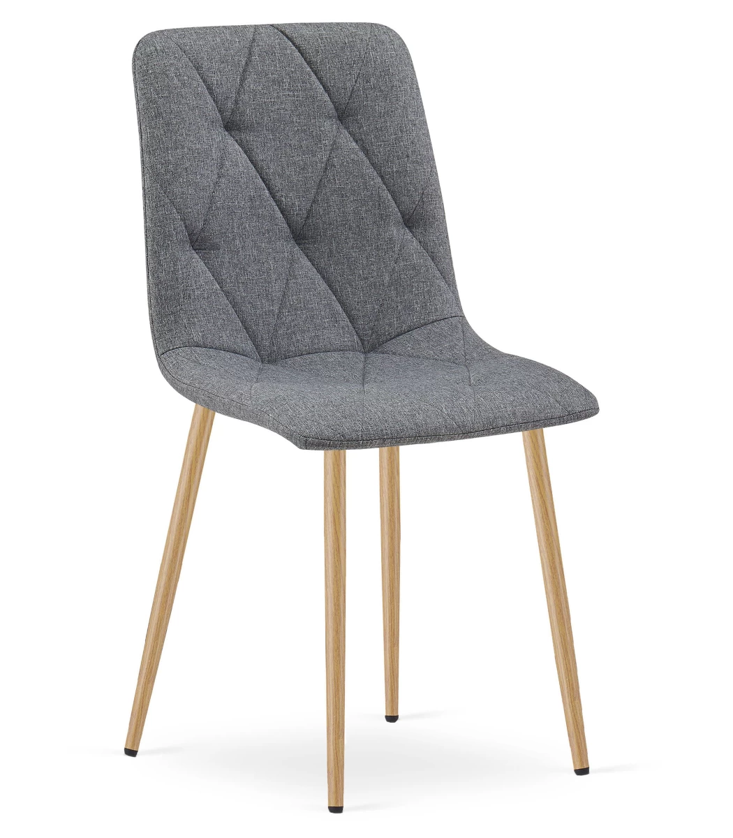 libra Kėdė - Tamsiai Pilkas Audinys / Medžio Spalvos Kojos X 1