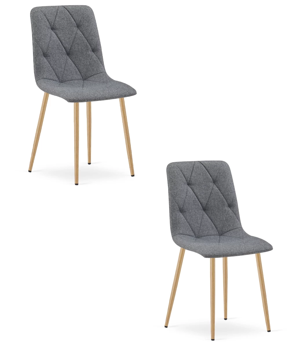 libra Kėdė - Tamsiai Pilkas Audinys / Medžio Spalvos Kojos X 2