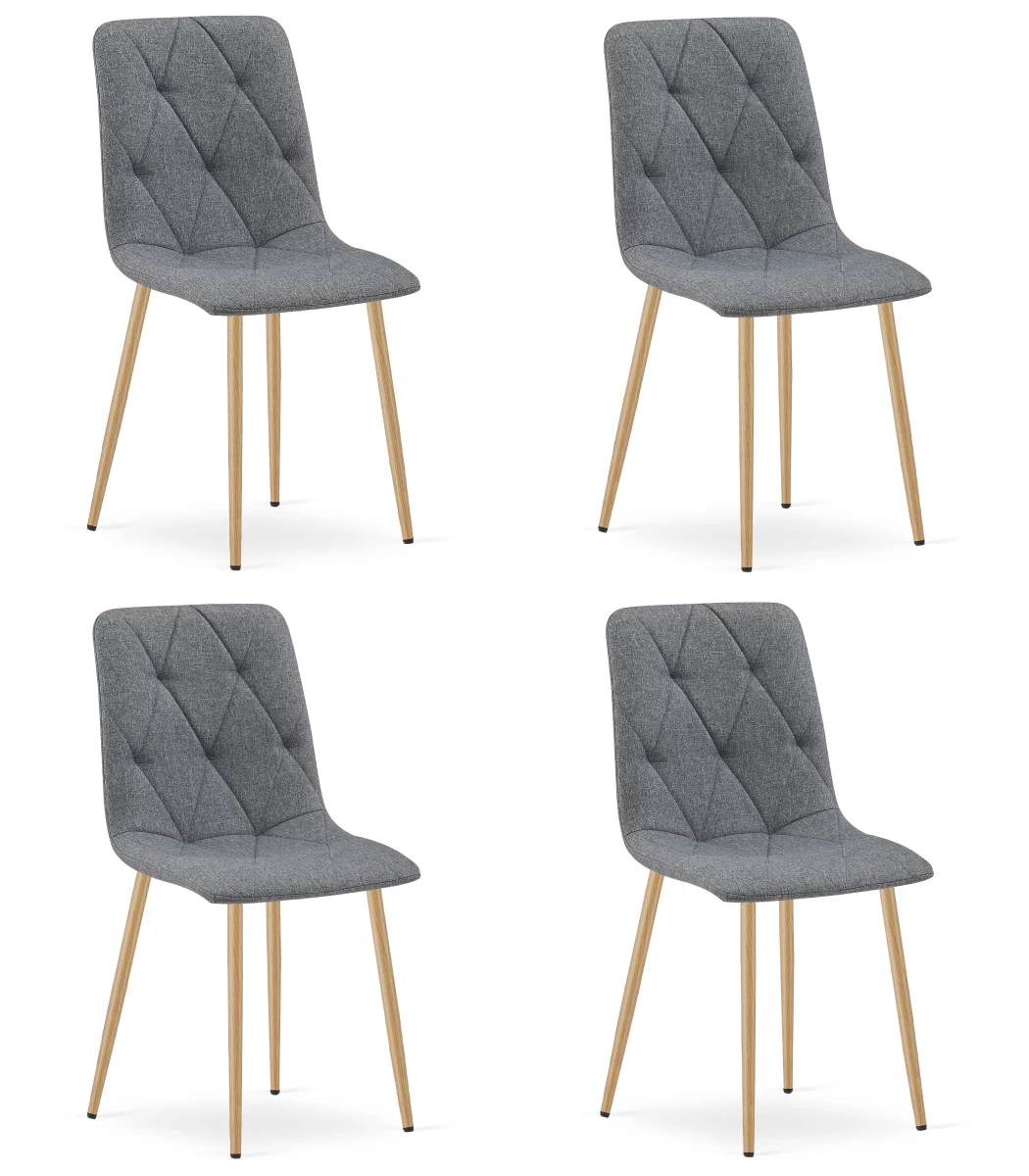 libra Kėdė - Tamsiai Pilkas Audinys / Medžio Spalvos Kojos X 4