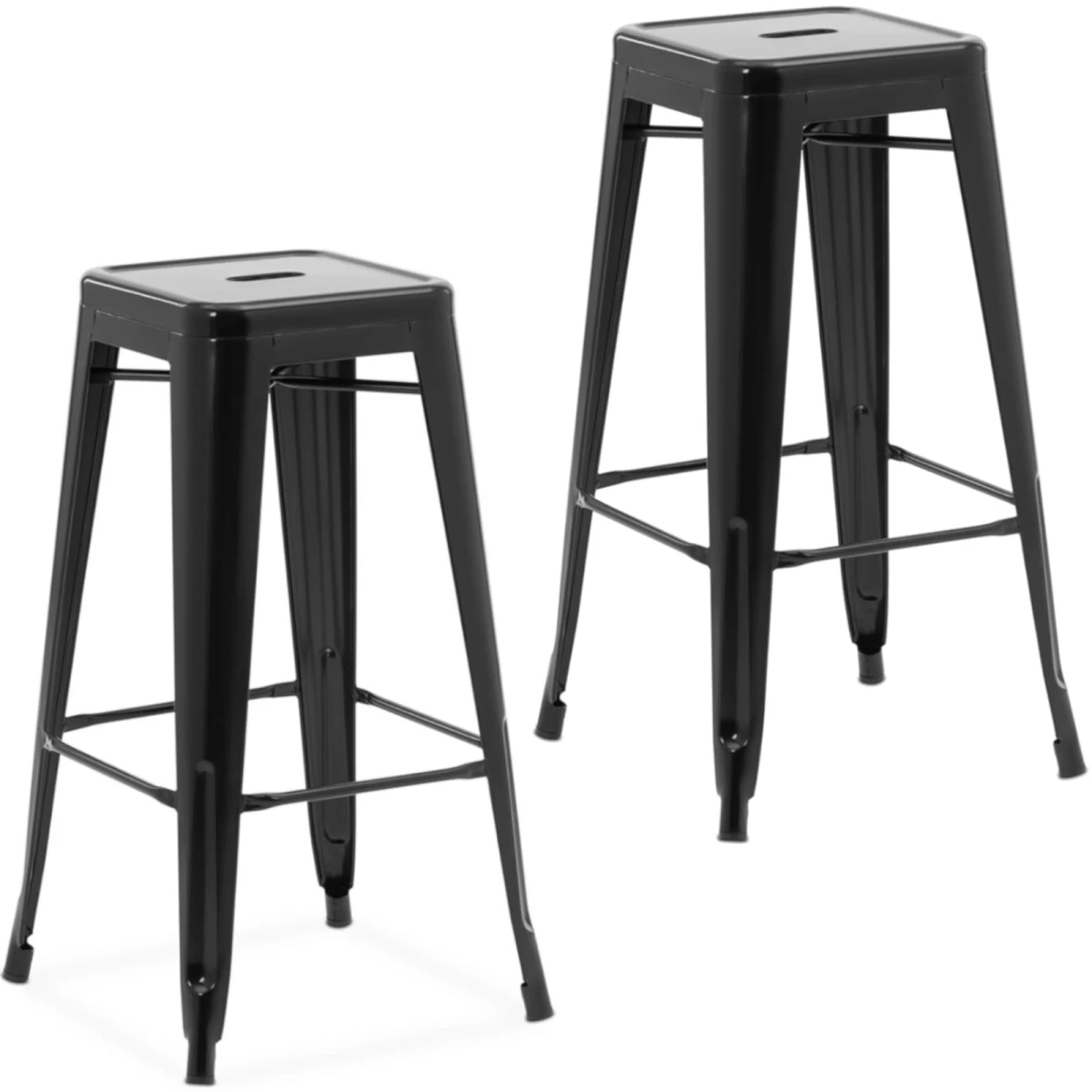 Loft Baro Kėdė Hocker Juoda - 2 Vnt.