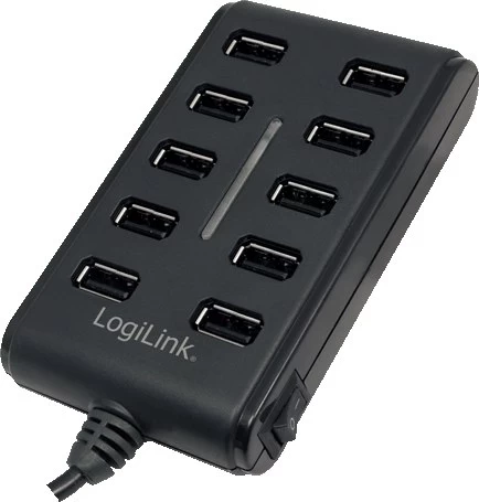 Logilink Usb 2.0 šakotuvas 10 Prievadų Su įjungimo / Išjungimo Jungikliu