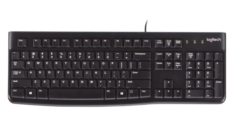 Logitech K120 Laidinė klaviatūra USB-A US Int, Juoda