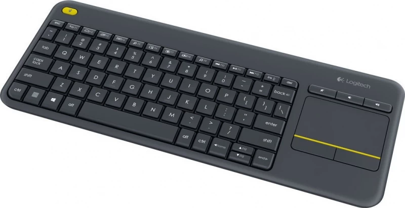 Logitech K400 Plus Touch Belaidė klaviatūra, RF Wireless, US, Juoda