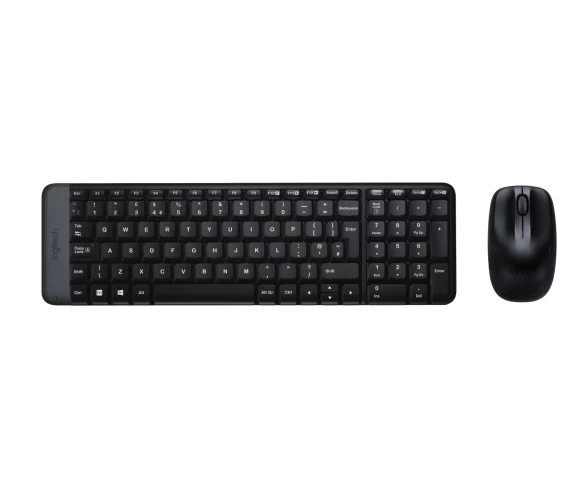 Logitech MK220 Combo Belaidė klaviatūra + pelė, US, Juoda