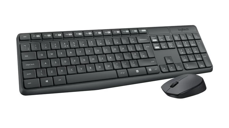 Logitech MK235 Combo Belaidė klaviatūra + pelė, US, Pilka