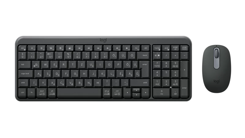 Logitech MK250 Compact Combo Belaidė klaviatūra + Pelė, Bluetooth, US Int, Graphite