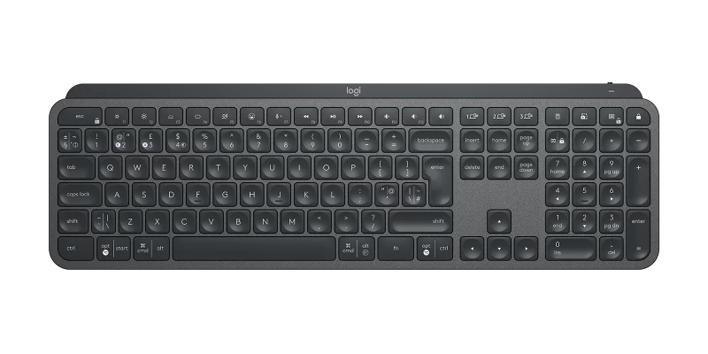 Logitech MX Keys for Business Belaidė klaviatūra RF Wireless+Bluetooth Illuminated, US Int, Graphite
