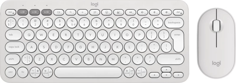 Logitech Pebble 2 Kombinuotųjų Klaviatūros Ir Pelės Komplektas (baltas Tonas) 920-012240