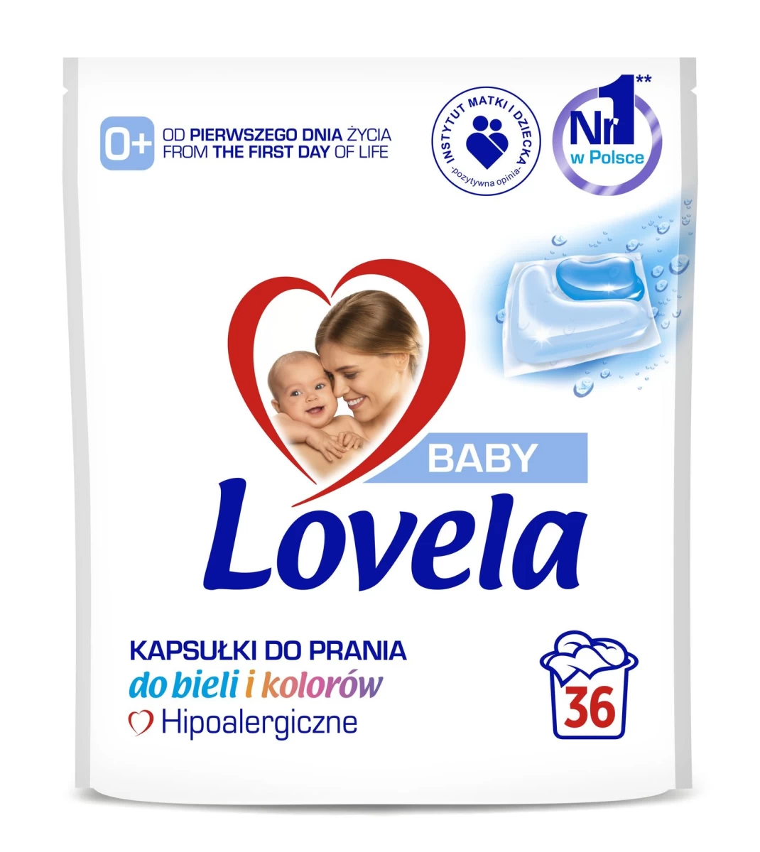Lovela Baby Hipoalerginės Spalvos Skalbimo Kapsulės 36 Vnt.