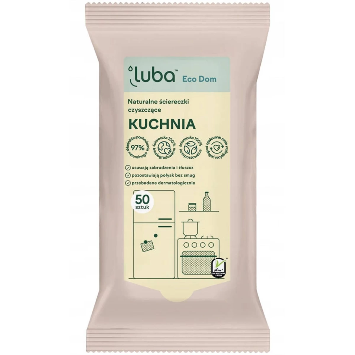 luba Eco Home Natūralios šluostės Virtuvei Valyti, 50 Vnt.