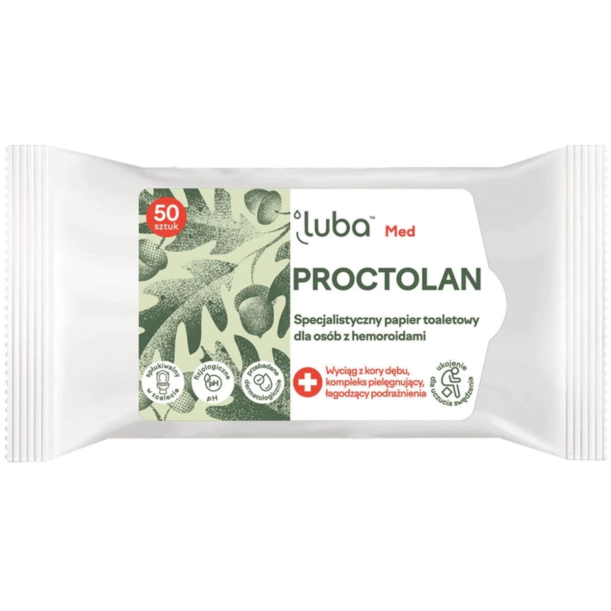 Luba Med Proctolan Specialist Tualetinis Popierius Nuo Hemorojaus, 50 Vnt.
