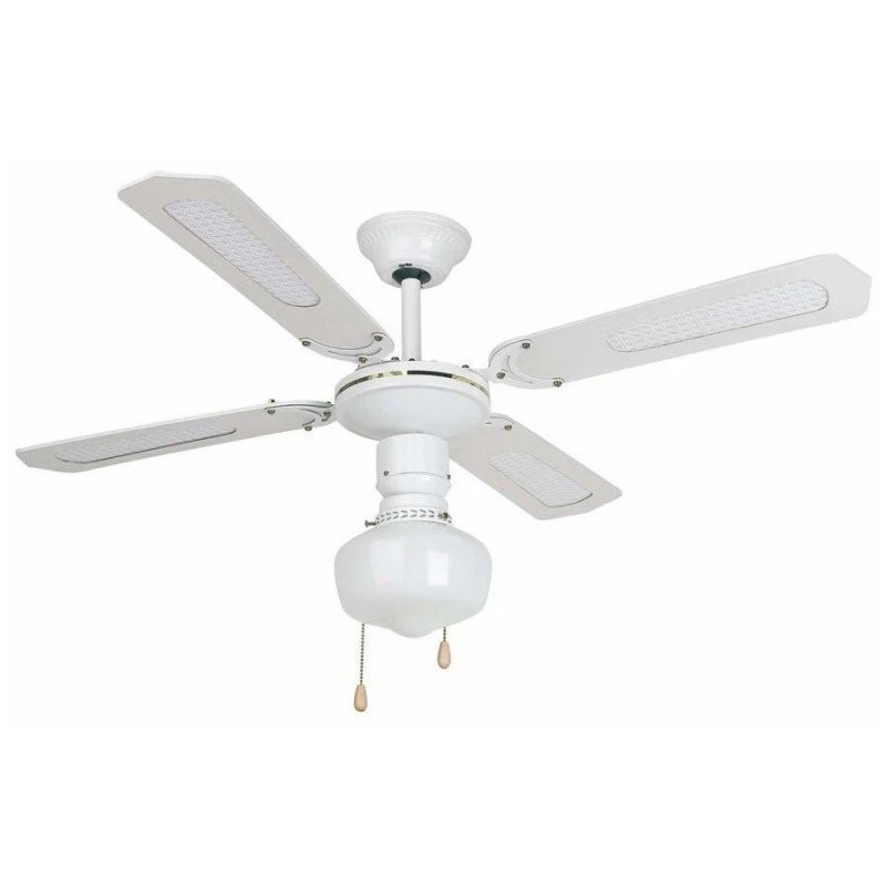 Lubų ventiliatorius Faro Aruba, su šviestuvu, baltos spalvos