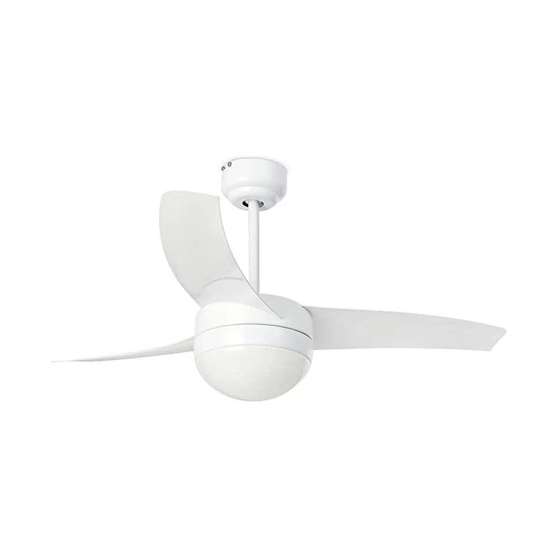 Lubų ventiliatorius Faro Easy, su šviestuvu, baltos spalvos