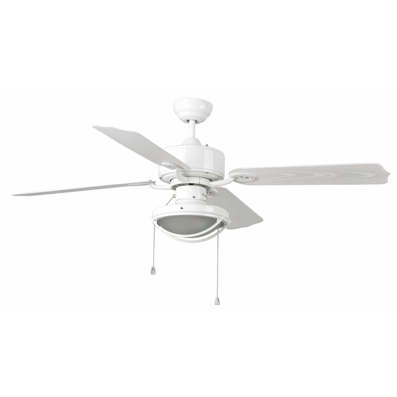 Lubų ventiliatorius Faro Hierro, su šviestuvu, baltos spalvos