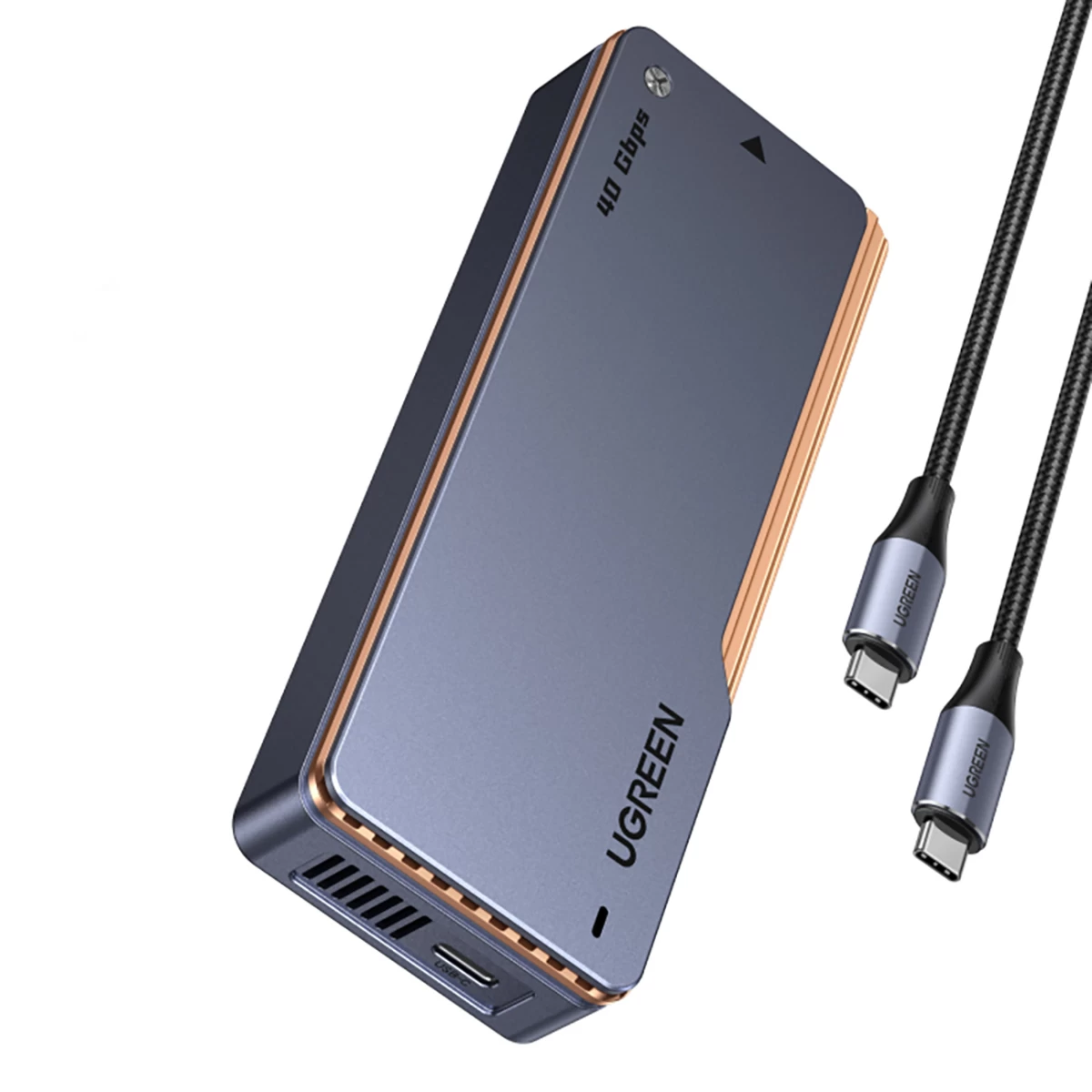 M.2 Nvme Ssd Korpusas Su Usb4 40 Gb/s Aktyviuoju Aušinimu - Pilkas