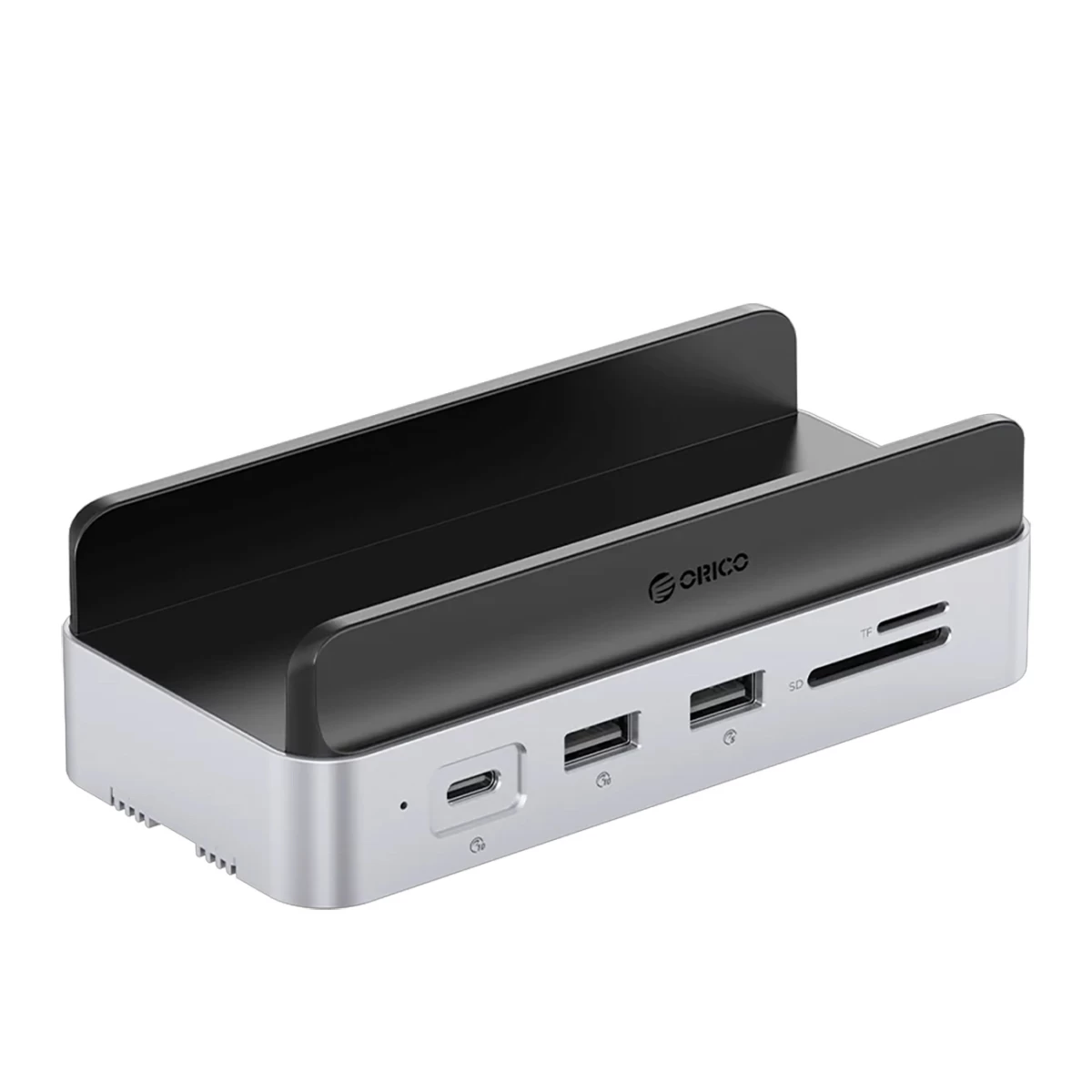 mac Mini 10in1 M.2 Usb-c Usb-a Hdmi Rj45 Sd/tf Doko Stotelė, Skirta mac Mini M.2 Usb-c Usb-a Hdmi Rj45 Sd/tf - Sidabrinė