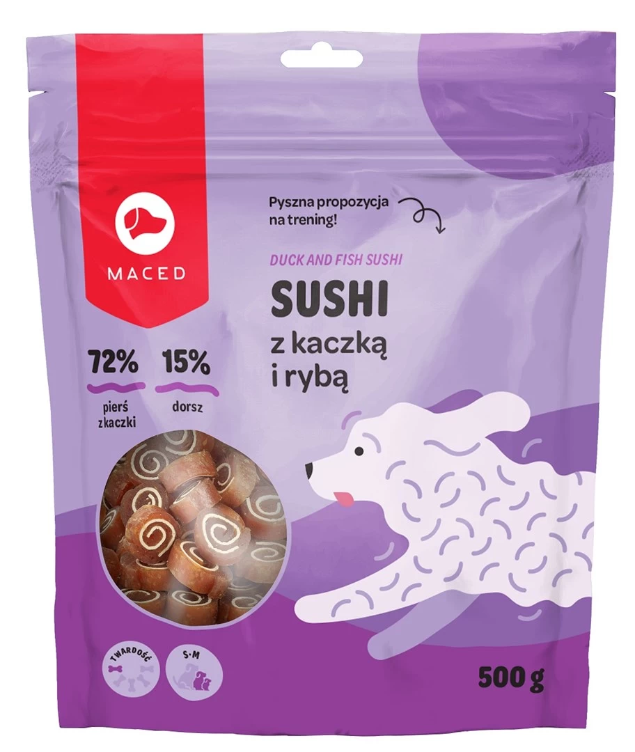 MACED Duck and Fish Sushi šunų skanėstai, 500g