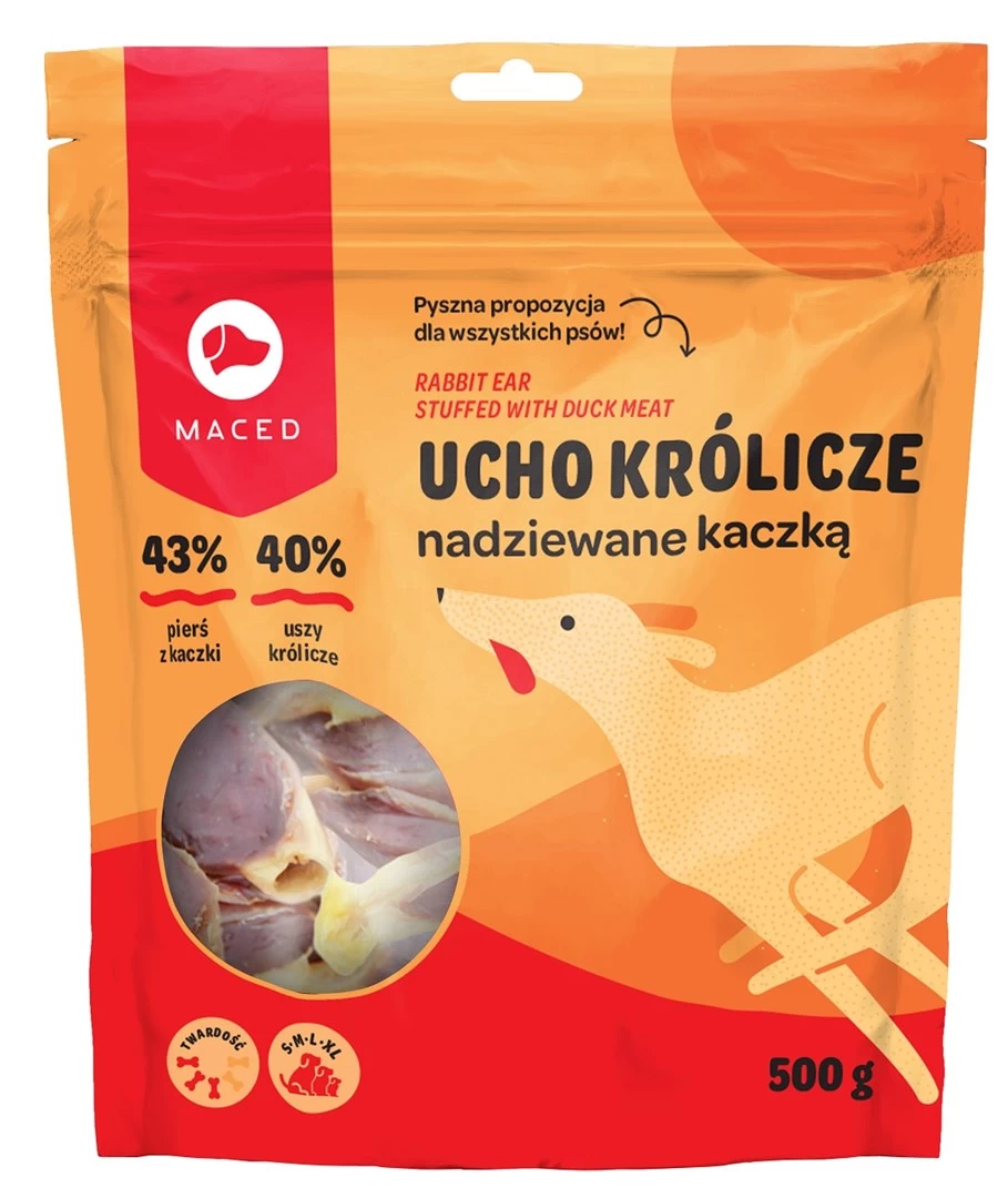 MACED šunų kramtukas su anties ir triušio ausimis, 500g
