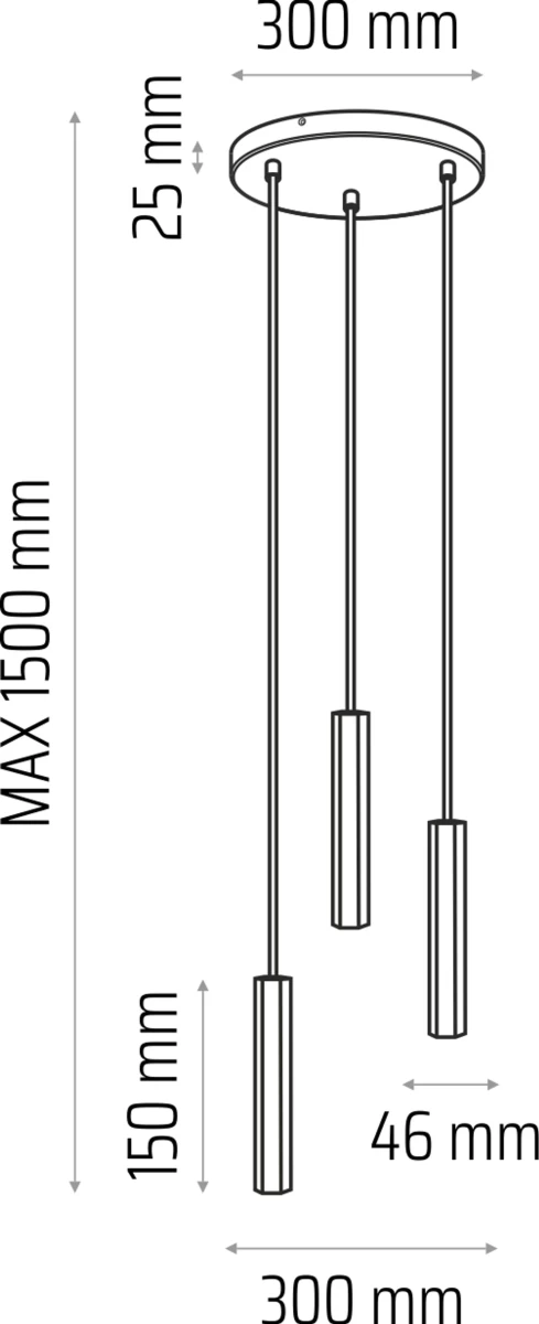 Madera4 Hexa 2 žibintų Pakabukas Juodas
