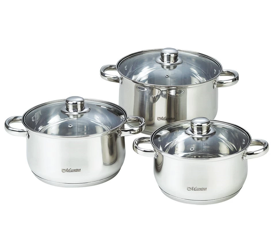 MAESTRO MR-2020-6M 6-piece cookware set, stainless steel