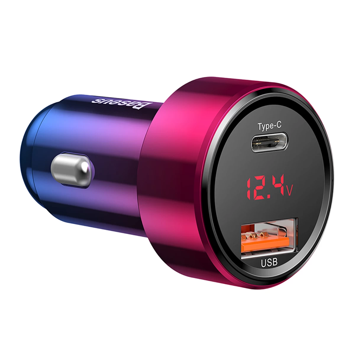 Magic Series Pps Usb-c Usb-a 45w Pd Qc 5a Automobilinis įkroviklis - Rožinis/mėlynas