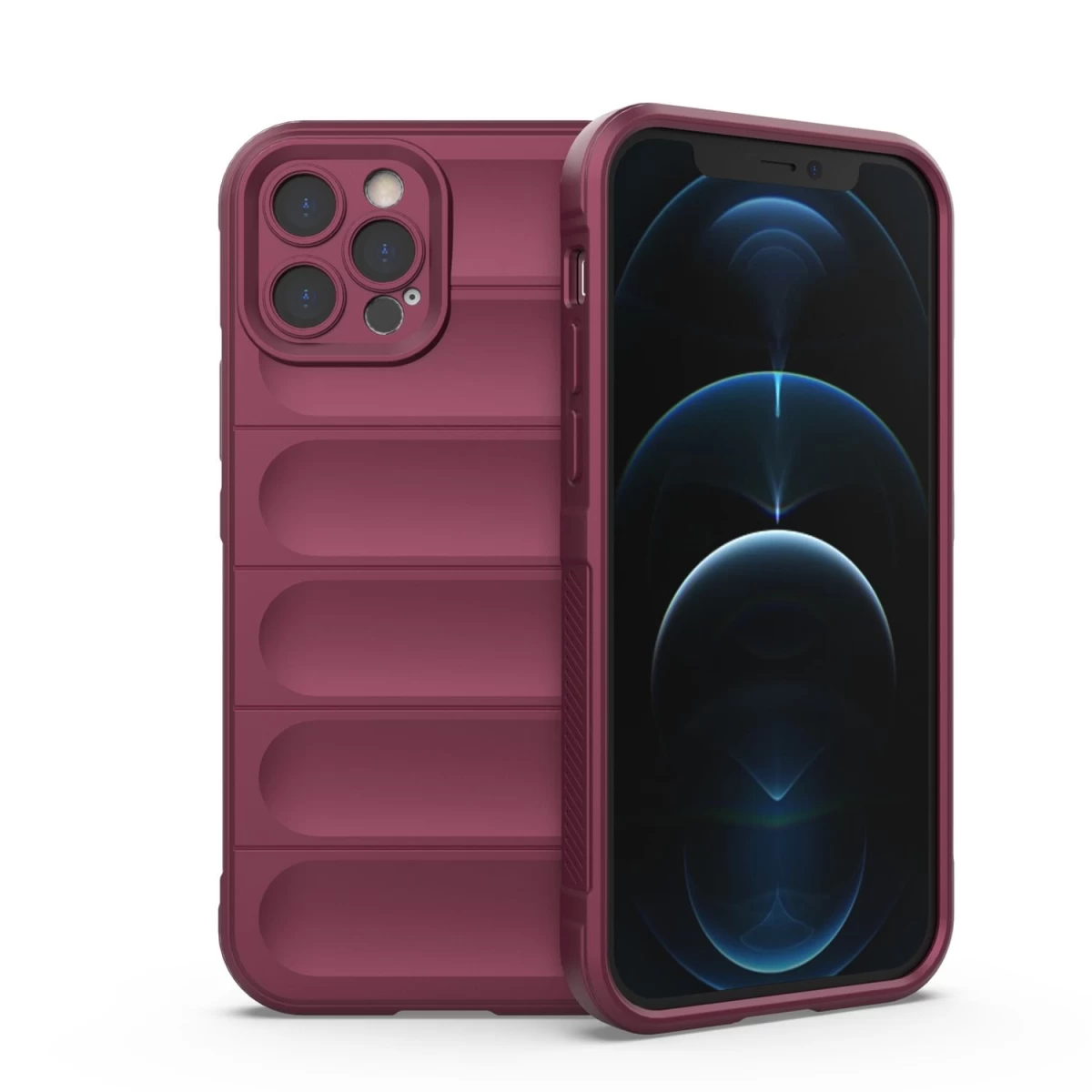 magic Shield Dėklas iphone 12 Pro, Lankstus šarvuotas Dėklas, Bordo Spalvos