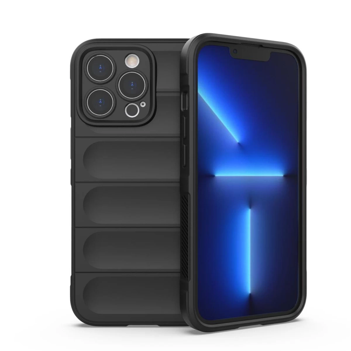 magic Shield Dėklas iphone 13 Pro Max - Juodas šarvuotas Minkštas Dėklas